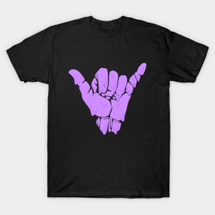 melting/dripping shaka hand sign in purple T-Shirt